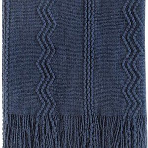 Navy Soft Knitted Blanket